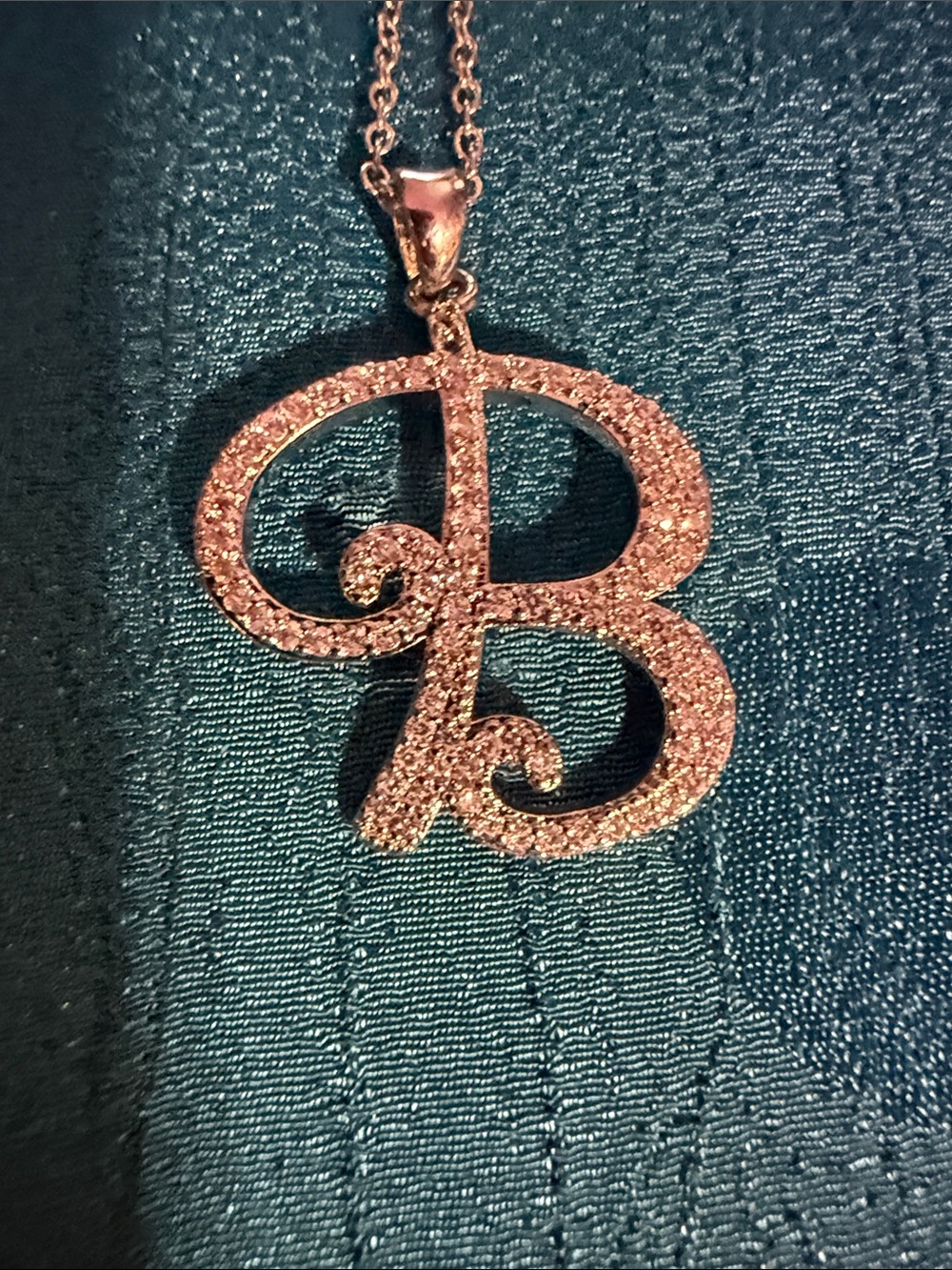 Sparkling B Initial Pendant Necklace